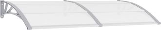 vidaXL Marquesina Para Puerta Pc Gris Y Transparente 200x75 Cm Vidaxl
