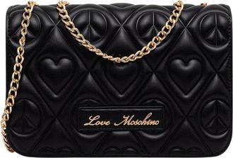 Love Moschino Bolso bandolera con corazones grabados - Bags - Mujer - Negro - ONE SIZE
