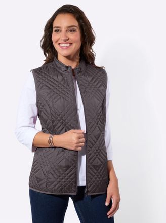 Casual Looks Steppweste CASUAL LOOKS, Damen, Gr. 36, anthrazit, 100% Polyester, Wattierung:100% Polyester, unifarben, Westen Steppweste