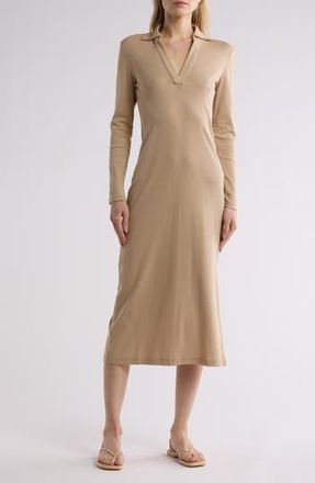 Vince Long Sleeve Polo Dress in Fauna at Nordstrom Rack, Size X-Small