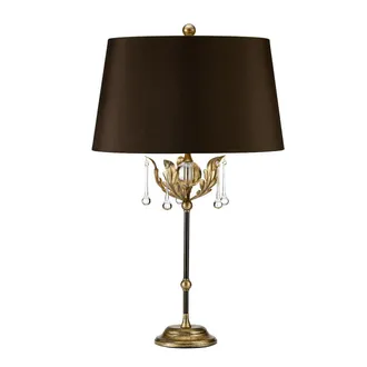 Loops Table Lamp Handmade with Glass Drops Brown Shade Bronze Gold LED E27 60W Bulb