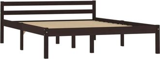 vidaXL Vidaxl - Bed Frame without Mattress Dark Brown Solid Pine Wood 120x200 cm