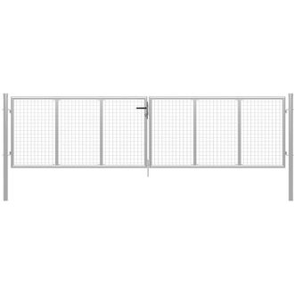 vidaXL Vidaxl - Cancello per Giardino in Acciaio Zincato 415x150cm Argento