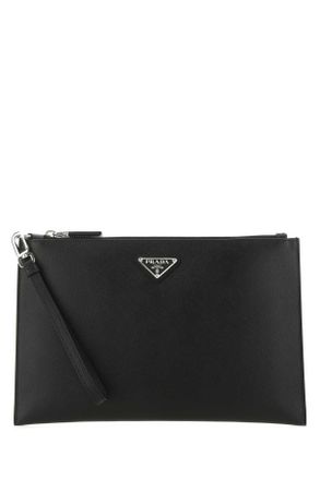 Prada Black Leather Clutch