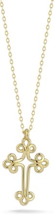 Ember Fine Jewelry 14K Gold Budded Cross Necklace