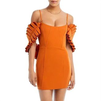 Andrea Iyamah Cocktail Dress In Orange