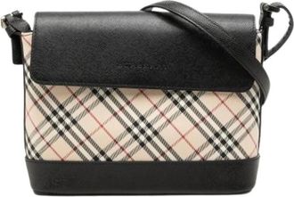 Burberry Pre-owned Canvas Shoulder Bag - Dames - Vintage Schoudertas - Beige - ONE Size - Leer - Vintage