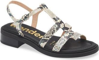Wonders Janet Strappy Sandal in Snake Off White at Nordstrom, Size 9.5-10Us