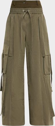 Dolce & Gabbana Dual-Waistband Wide-Leg Cargo Trousers
