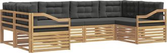 vidaXL Conjunto De Sof&aacute;s De Exterior 6 Uds. Blanco Y Antracita Vidaxl