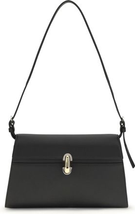 Savette Womens Shoulder Bag Symmetry Black Calf Leather
