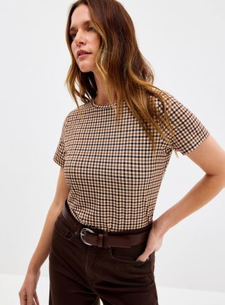 Contemporaine Womens Patterned flowy crew-neck T-shirt
