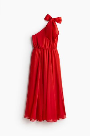 H&M One-Shoulder-Kleid mit Schleife - Red