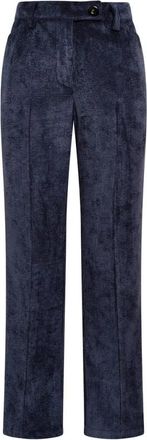 Maliparmi Corduroy Velvet Trouser - Dames - Vrijetijds broeken - Blauw - M - Polyester - Broeken