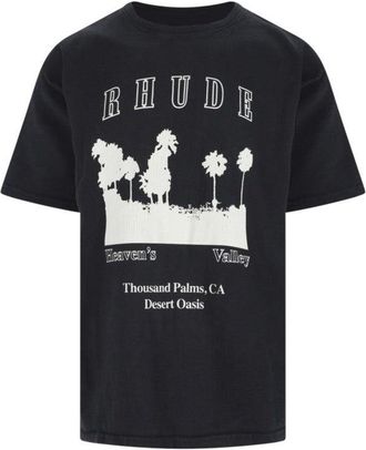Rhude Timeless Black T-Shirt With Crew Neckline