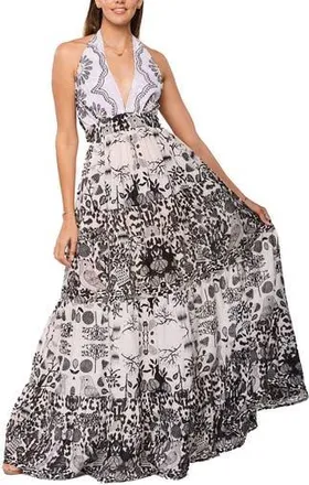 Ranee&rsquo;s Halter Maxi Dress in White at Nordstrom Rack, Size Large/x-Large