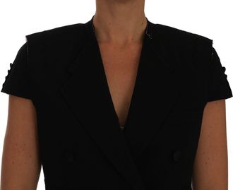 Dolce & Gabbana Womens Black Short Croped Blazer Jacket Virgin Wool