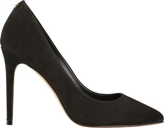 Cosmoparis Schoenen, Dames, Zwart, 39 EU, Leer, Navy Blauwe Puntige Hakken Jissia