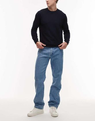 Wrangler 13MWZ - Jeans dritti stile cowboy lavaggio medio-Blu