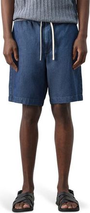 Mango Cotton Blend Drawstring Bermuda Shorts in Dark Blue at Nordstrom, Size 31