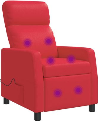 vidaXL Silla De Masajes Reclinable Rojo Cuero Sint&eacute;tico Vidaxl