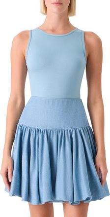 Akris Sleeveless Stretch Modal Top in Sky Blue at Nordstrom, Size 14