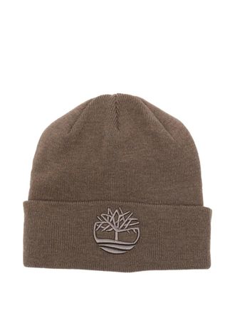 Timberland logo-patch beanie - women - Polyester/Acrylic - One Size - Brown