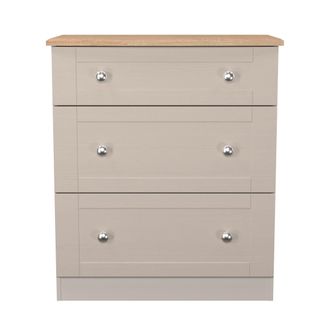 Welcome Furniture Tutbury Ready Assembled 3 Drawer Deep Chest in Kashmir Ash & Bardolino Oak - Welcome Furniture | TJ Hughes
