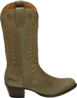 Sendra Western Dameslaars Groen Nubuck Laars - Dames - Cowboylaarzen - Groen - 36 EU - Schoenen