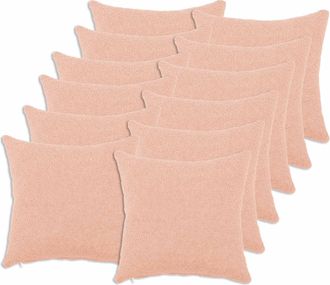 vidaXL Funda De Almohada 12 Pcs Heerlen Rosa 40 X 40 Cm Boucl&eacute; Vidaxl