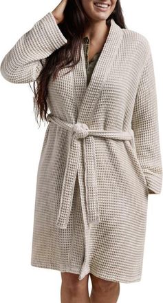 Parachute Gender Inclusive Waffle Knit Cotton Robe in Tan at Nordstrom, Size X-Small