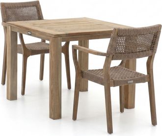 Rough Country Rustic Furniture ROUGH-L Rope/ROUGH-S 90cm dining tuinset 3-delig stapelbaar