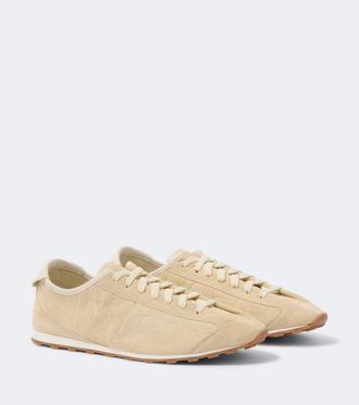 Jacquemus Tennis croc-effect suede sneakers