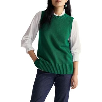 Seasalt Cornwall Organic Cotton Sweater Vest in Dark Stem at Nordstrom, Size 14 Us