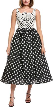 Carolina Herrera Full Dot Silk Midi Dress