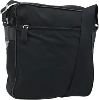 Prada Pre-owned Cross Body Bags, female, Black, Size: ONE SIZE Pre-owned Vintage Nylon Shoulder Bag