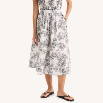 Nautica Womens Printed Midi Skirt