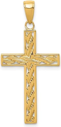 Diamond2Deal 10k Yellow Gold Rope Cross Pendant