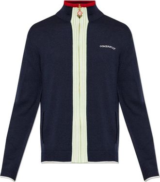 Casablanca De Wol Cardigan - Heren - Vesten - Blauw - M - Wol - Truien & Vesten