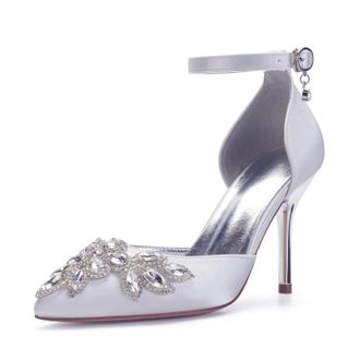 Miyoopark Womens High Heel Wedding Shoes Beaded Elegant Formal Party Pumps M530 White UK 8.5