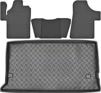 OEM Juego De Alfombrillas De Goma Para Coche Y Alfombrilla Para Maletero Para Mercedes Vito Ii W639 Van (2004-2014)