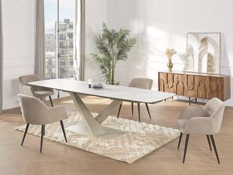 Vente-Unique Raised Long Pile Shaggy Rug - 160 X 230 Cm - Cream - MAZE | Size: 160 cm x 230 cm