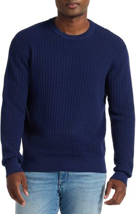 Robert Graham Dobbs Waffle Knit Sweater in Navy at Nordstrom Rack, Size Large