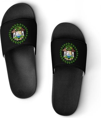 Generic Coat of Arms of Belize Unisex Beach Slippers & Pool Slides Anti-Slip House Shoes for Home Outdoor