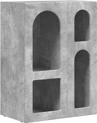 vidaXL Aparador Gris Concreto 59 X 35 X 80.5 Cm Madera De Ingenier&iacute;a Vidaxl