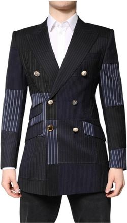 Dolce & Gabbana Multicolor Patchwork Formele Blazer Jas - Heren - Blazers - Veelkleurig - S - Wol - Jassen
