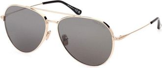 Tom Ford FT0996 28A Rose Gold/Smoke Silver Mirror