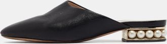Nicholas Kirkwood Black Leather Casati Flat Mules