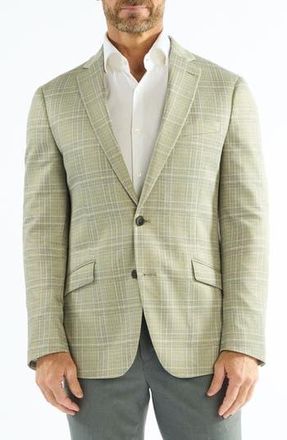 The Savile Row Company Plaid Knit Sport Coat in Moss at Nordstrom Rack, Size 40Regular