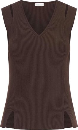 Roberto Collina Sleeveless Top In Vertical Ribbed Knit